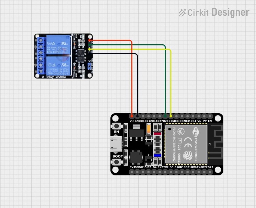 Image of ESP32 bluethooth with relay: A project utilizing DPDT Relay in a practical application