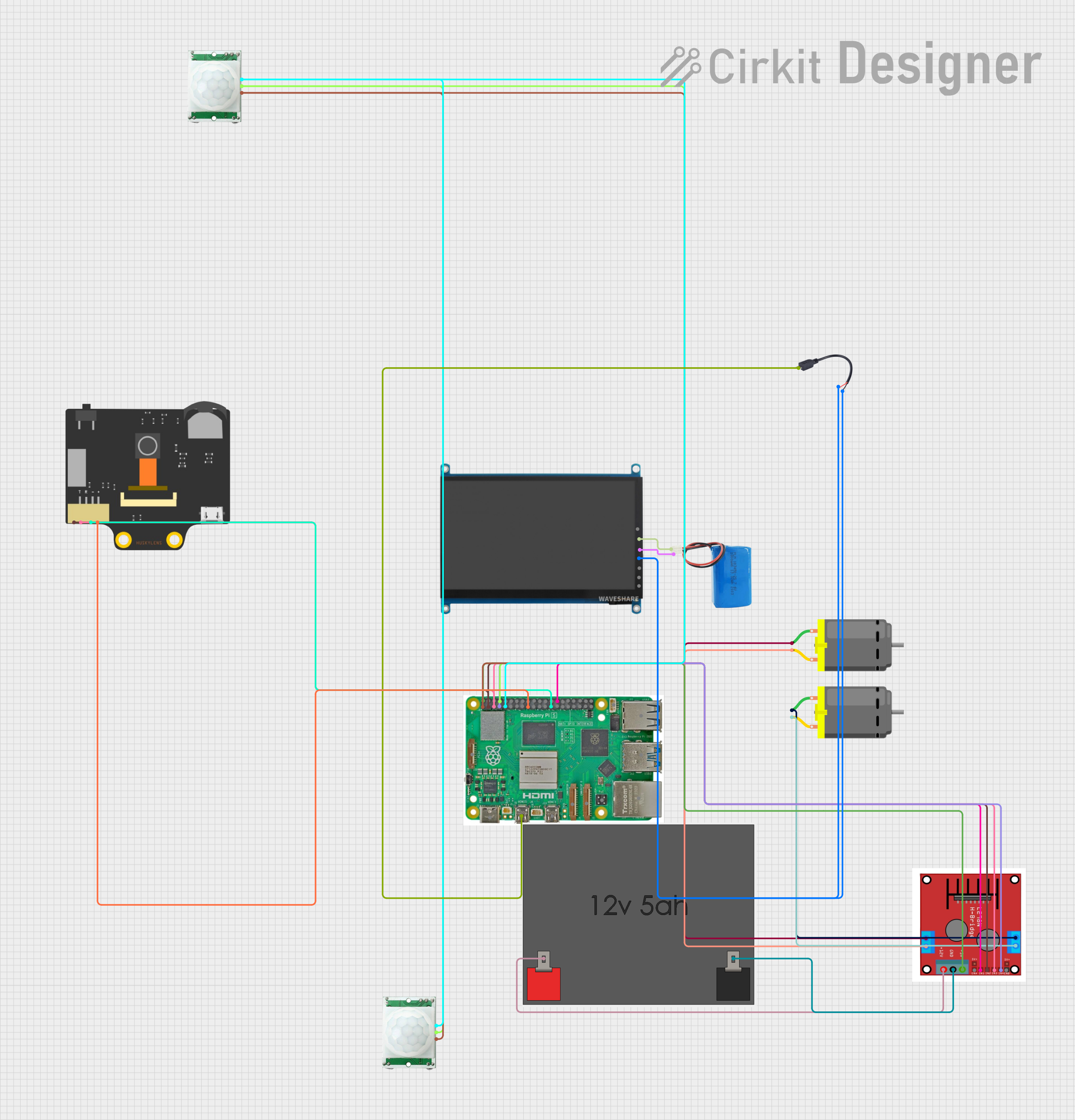 Image of Raspberry Pi 5 Motion-Activated Dual DC Motor System with PIR Sensors