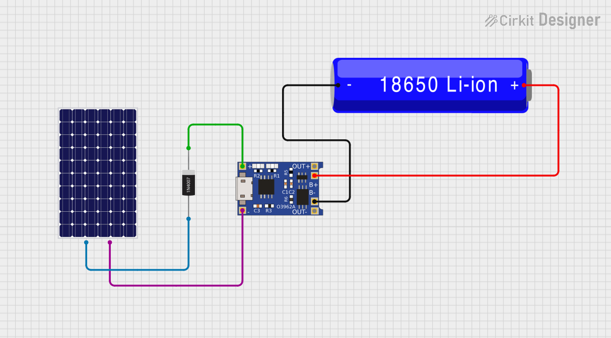 Image of Solar Battery Charging Circuit: A project utilizing NPF570 Battery in a practical application