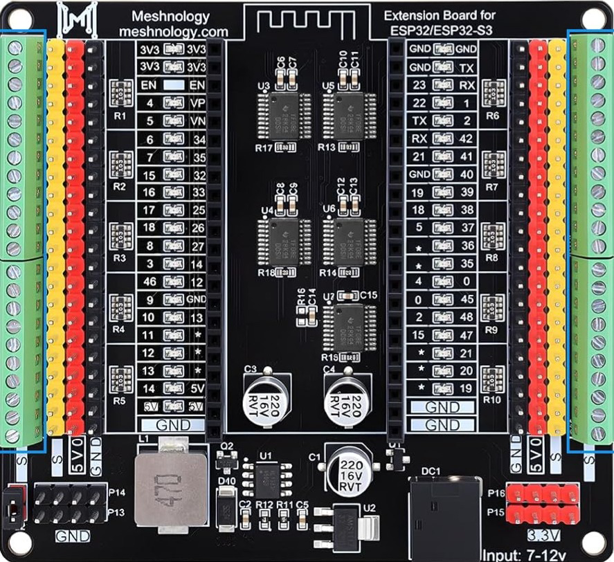 Image of ESP32 Breakout Board für ESP32 / ESP32-S3 WROVER WROOM/DevKitC/NodeMCU Erweiterungsboard