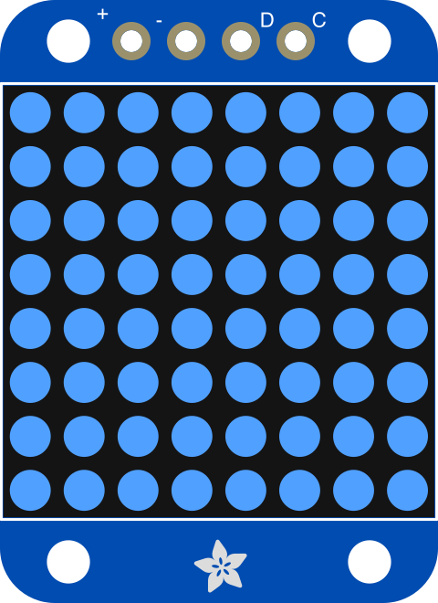 Image of Adafruit Mini 8x8 LED Matrix Backpack - Blue