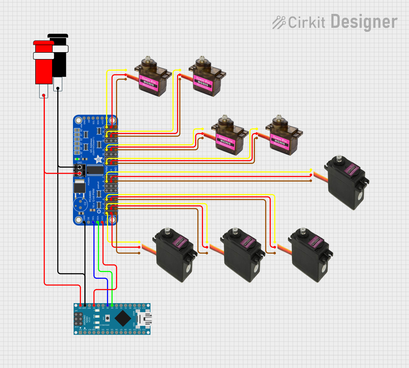 Image of BRAZOS_CABEZA: A project utilizing Adafruit PWM Servo Featherwing in a practical application