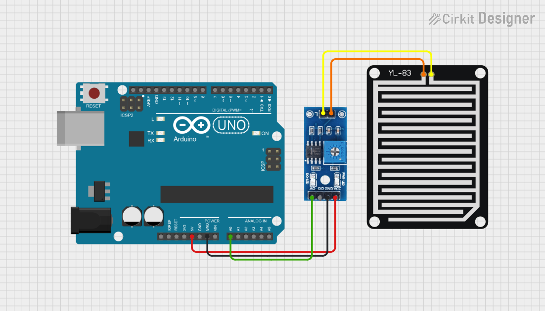 Image of Arduino-Based Rain Detection System with YL-83 Sensor