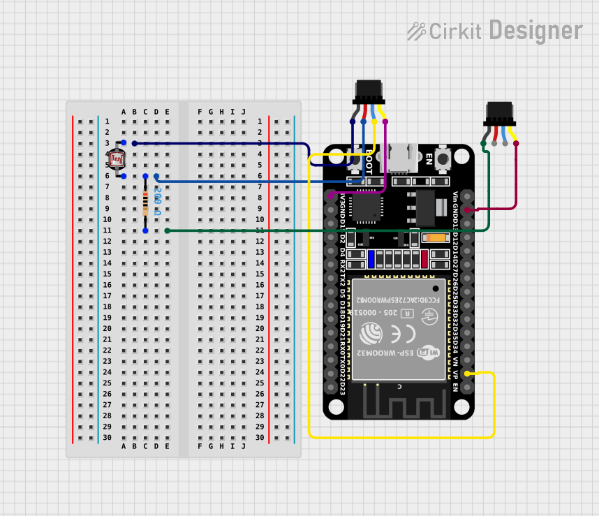 Image of LDR Circuit Design: A project utilizing Qwiic Cable - Breadboard Jumper (4-pin) in a practical application