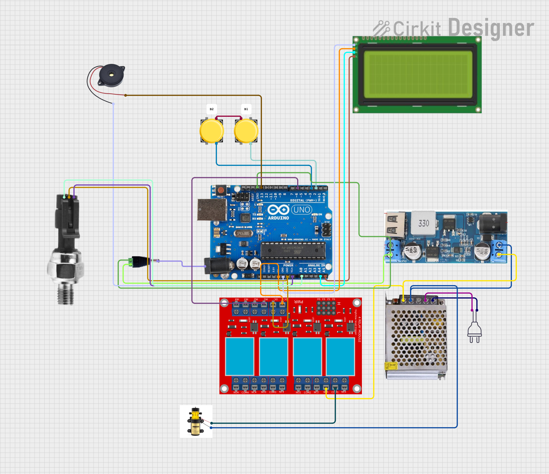 Image of Arduino based automatic Tire inflator - rush: A project utilizing Air Pressure Modul in a practical application