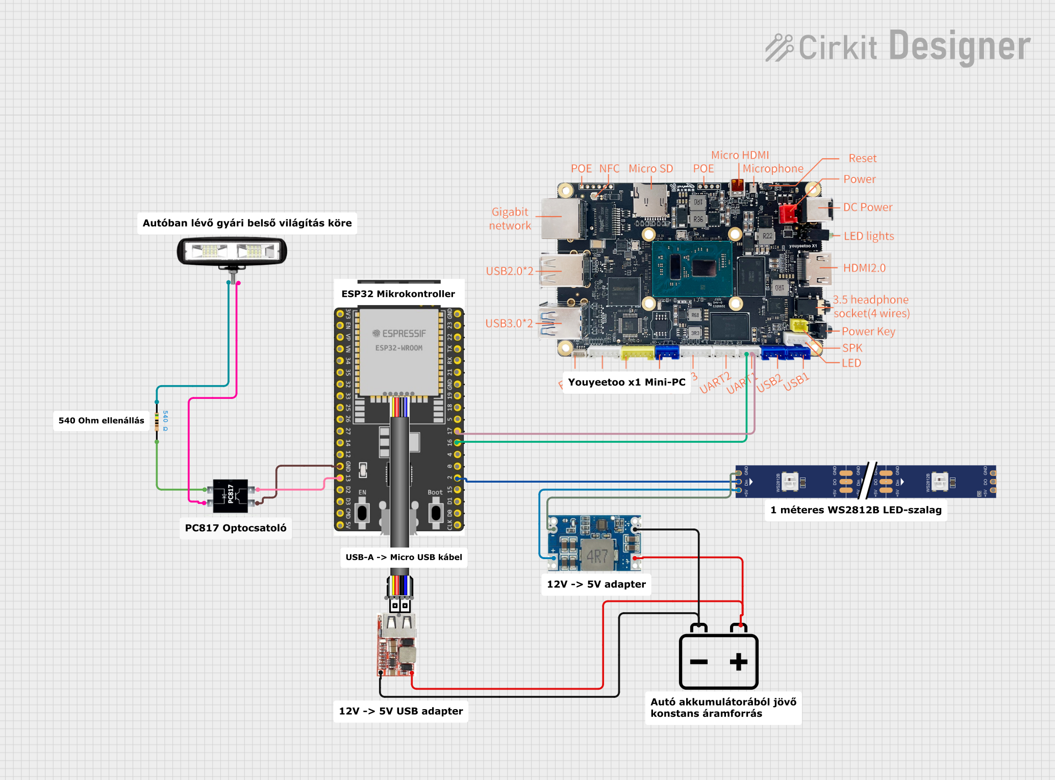 Image of ESP32 and WS2812 RGB LED Strip Wi-Fi Controlled Smart Lighting System
