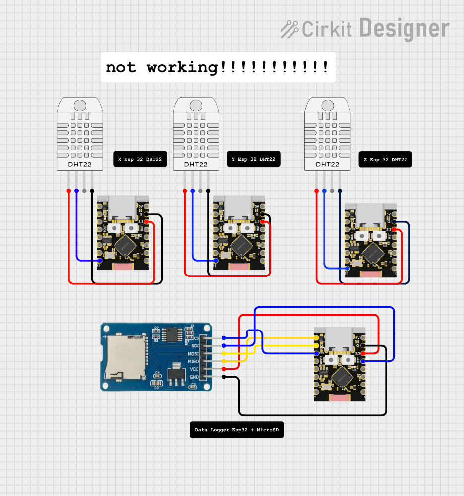 Image of Esp 32 Micro Sd + Esp32 DHT 22: A project utilizing ESP32C3 Supermini in a practical application