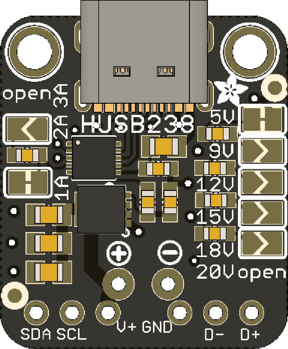 Image of USB Type C Power Delivery Dummy Breakout - I2C or Fixed