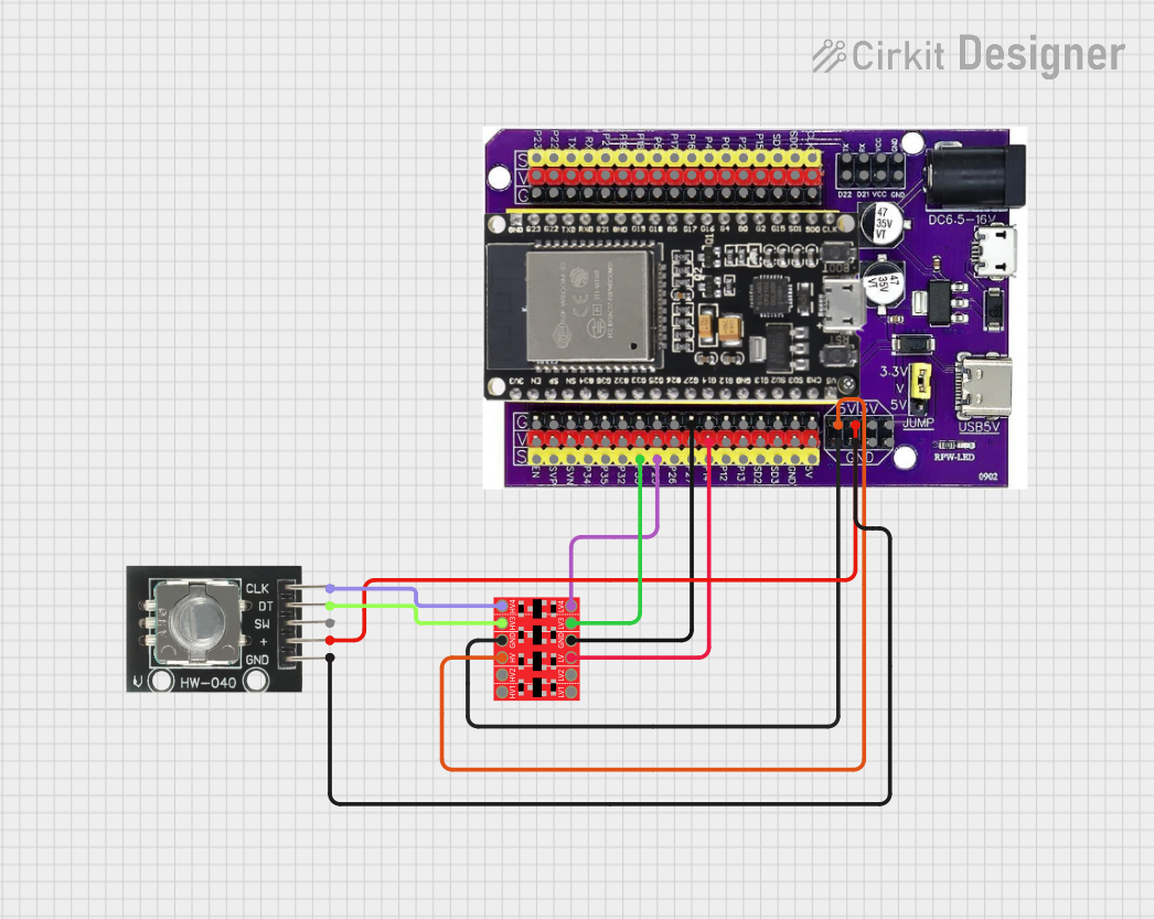 Image of Belajar menggunakan sensor rotary encoder w esp32: A project utilizing HW-040 Rotary Encoder in a practical application