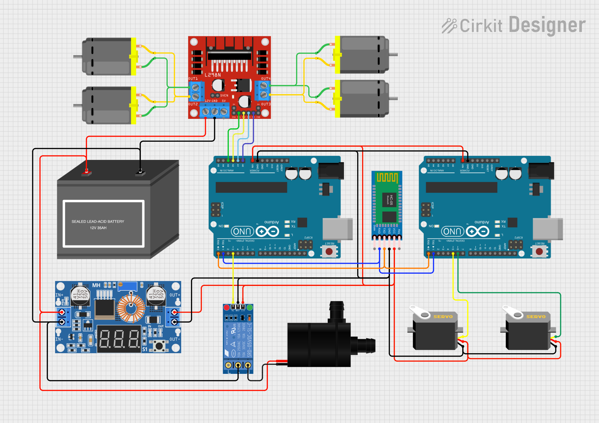 Image of plant watering robot: A project utilizing L298 Dual H Bridge Motor Speed Controller in a practical application