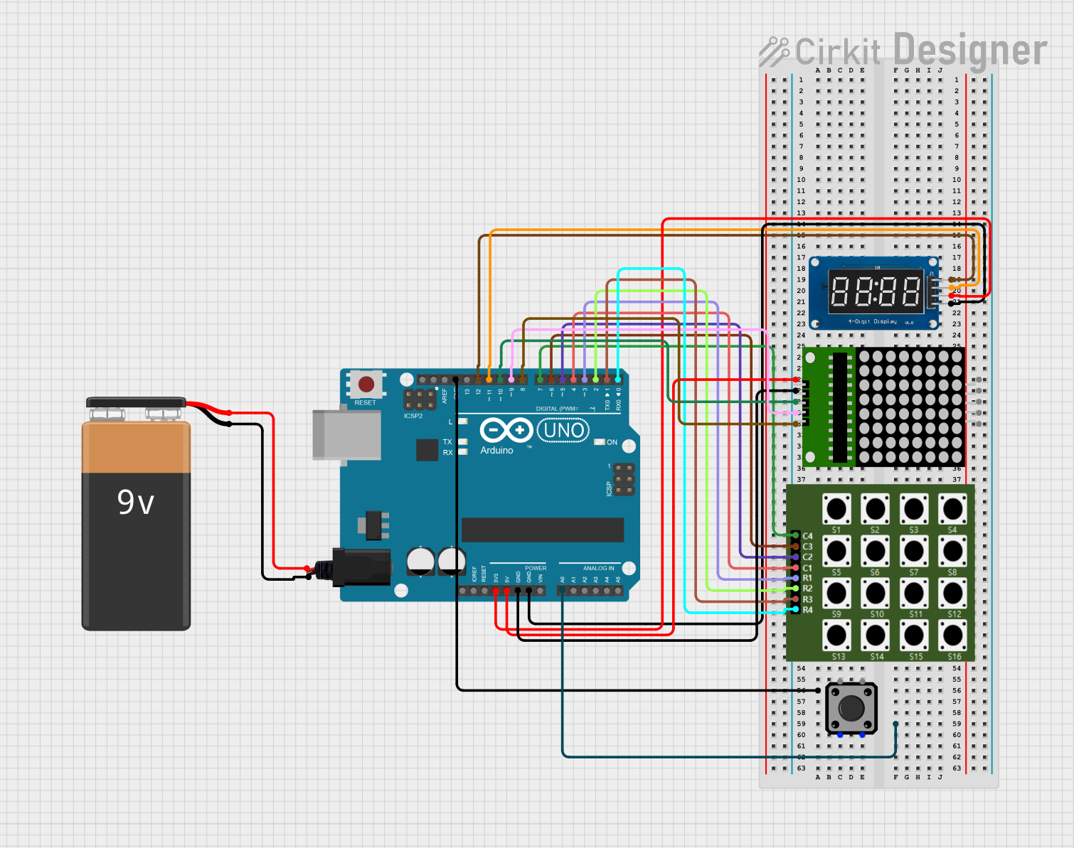 Image of Gra_na_refleks: A project utilizing Dot matrix 8x32 in a practical application