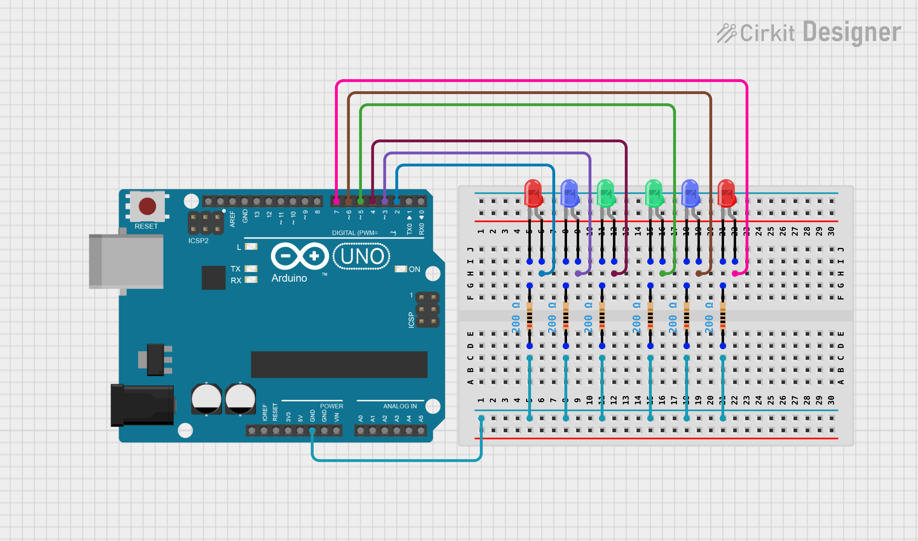 Image of Arduino UNO Controlled Multi-Color LED Array