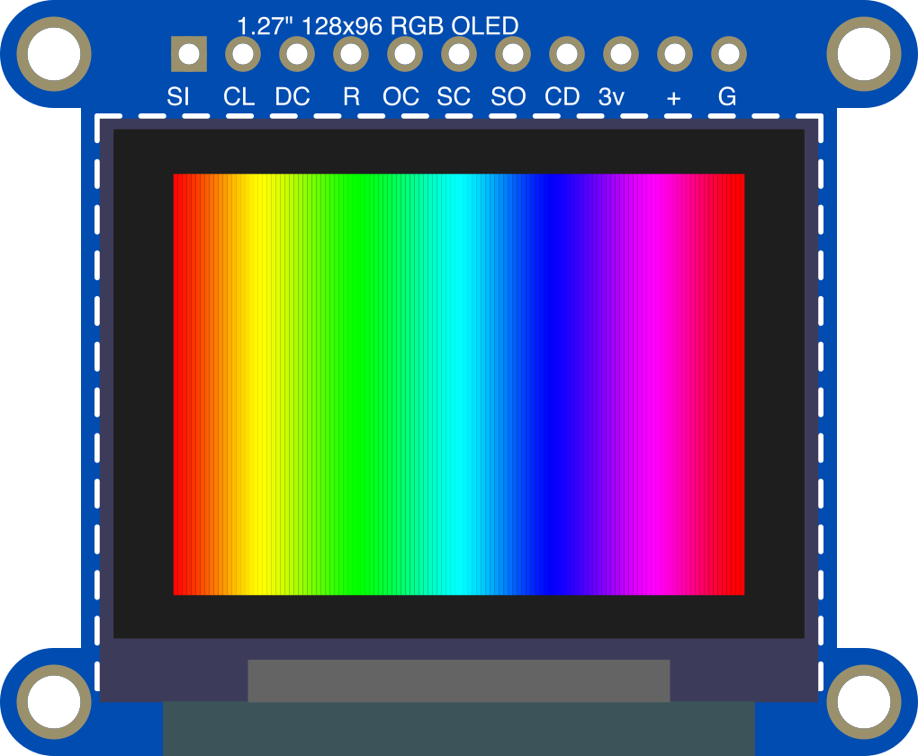 Image of 1.27 inch 16-bit Color OLED w microSD holder