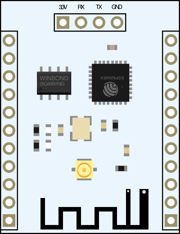 Image of ESP-201 ESP8266 Wi-Fi Module