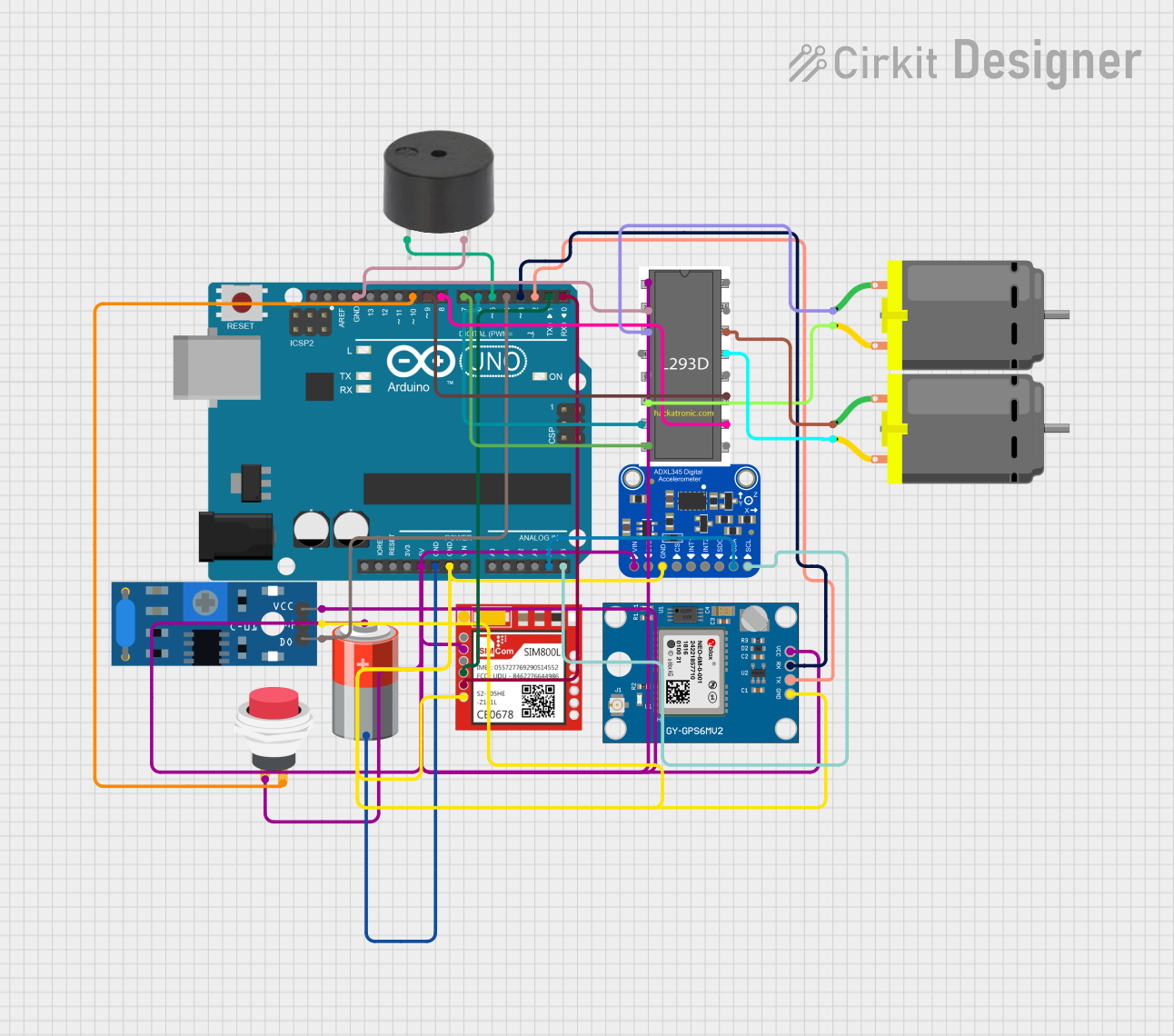 Image of gps based accident detection and alert system: A project utilizing SparkFun_Ublox SAM-M8Q in a practical application