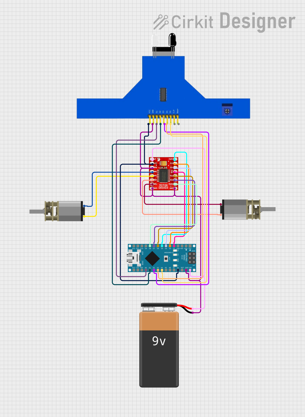 Image of line following: A project utilizing TB6612FNG Motor Driver in a practical application