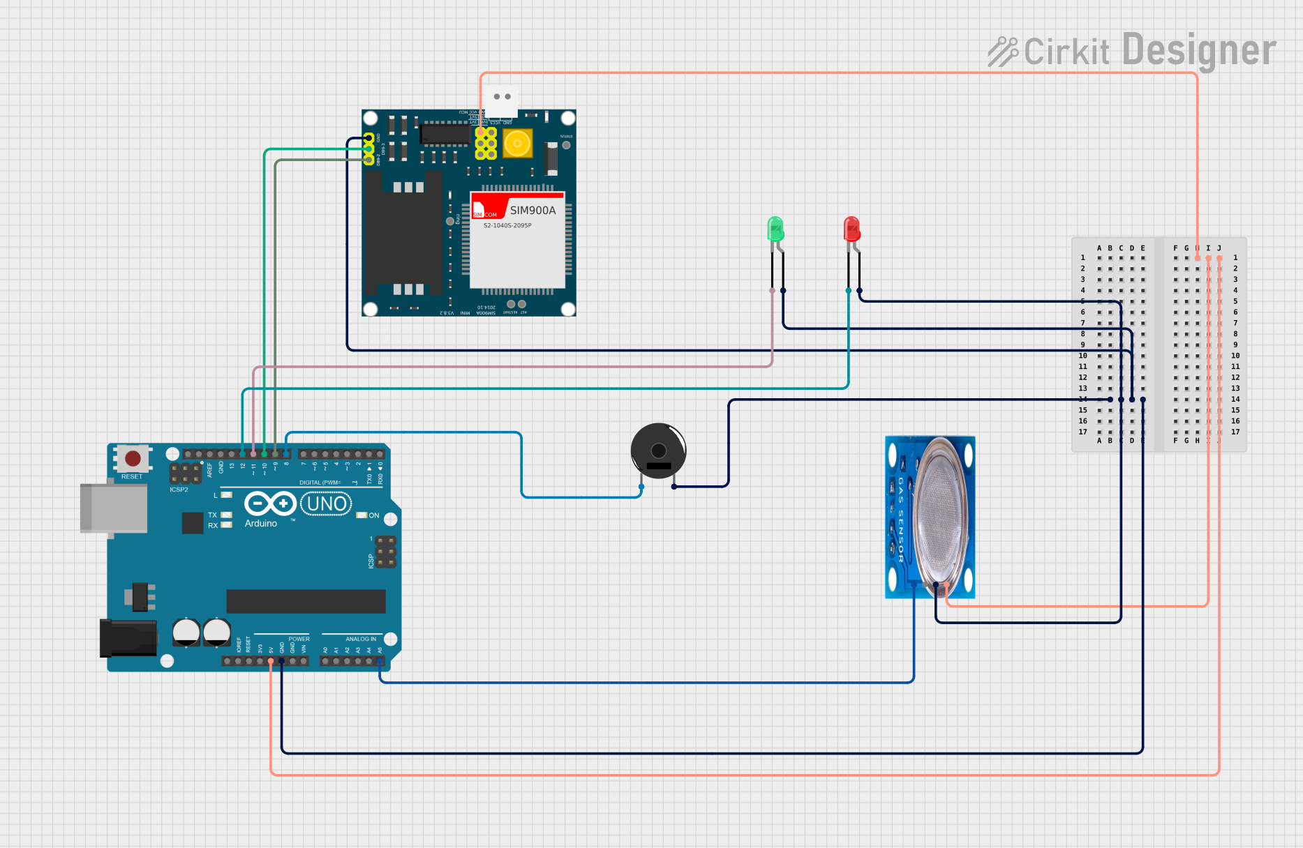 Image of gsm home security system: A project utilizing MQ-5  in a practical application