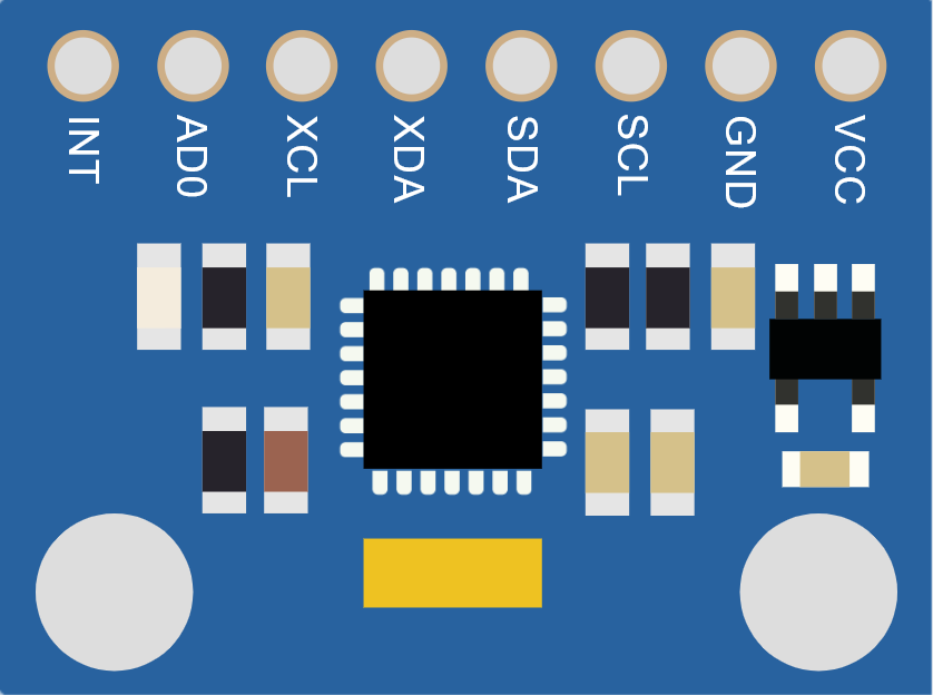 Image of MPU6050 Accelerometer + Gyroscope (Wokwi Compatible)