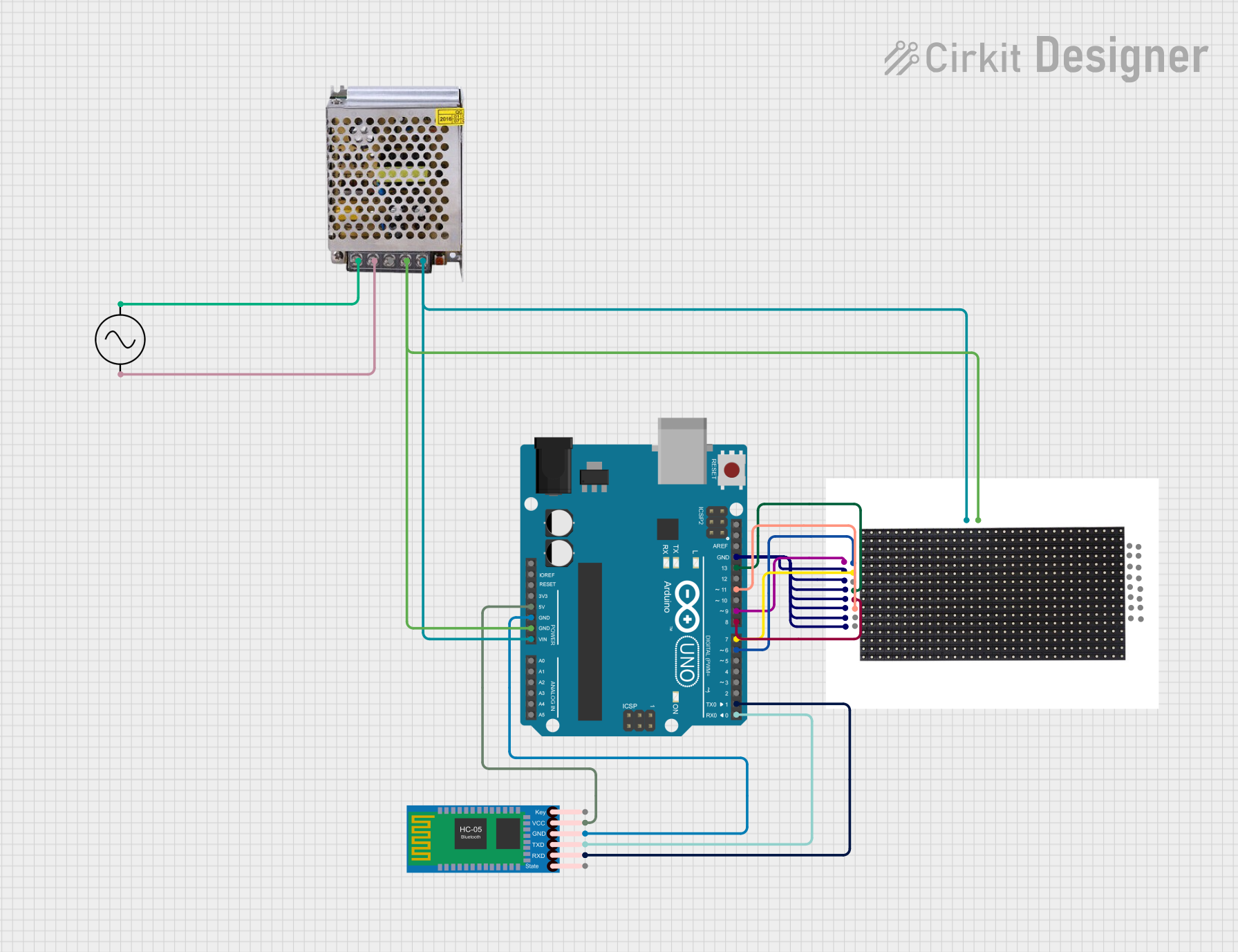 Image of mini project: A project utilizing Adafruit 16x8 LED Matrix Backpack Blue in a practical application