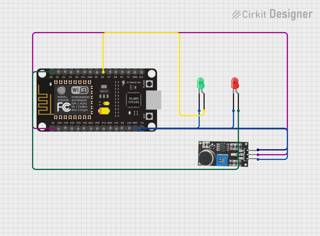 Image of Wi-Fi Controlled LED Indicator with Sound Sensor