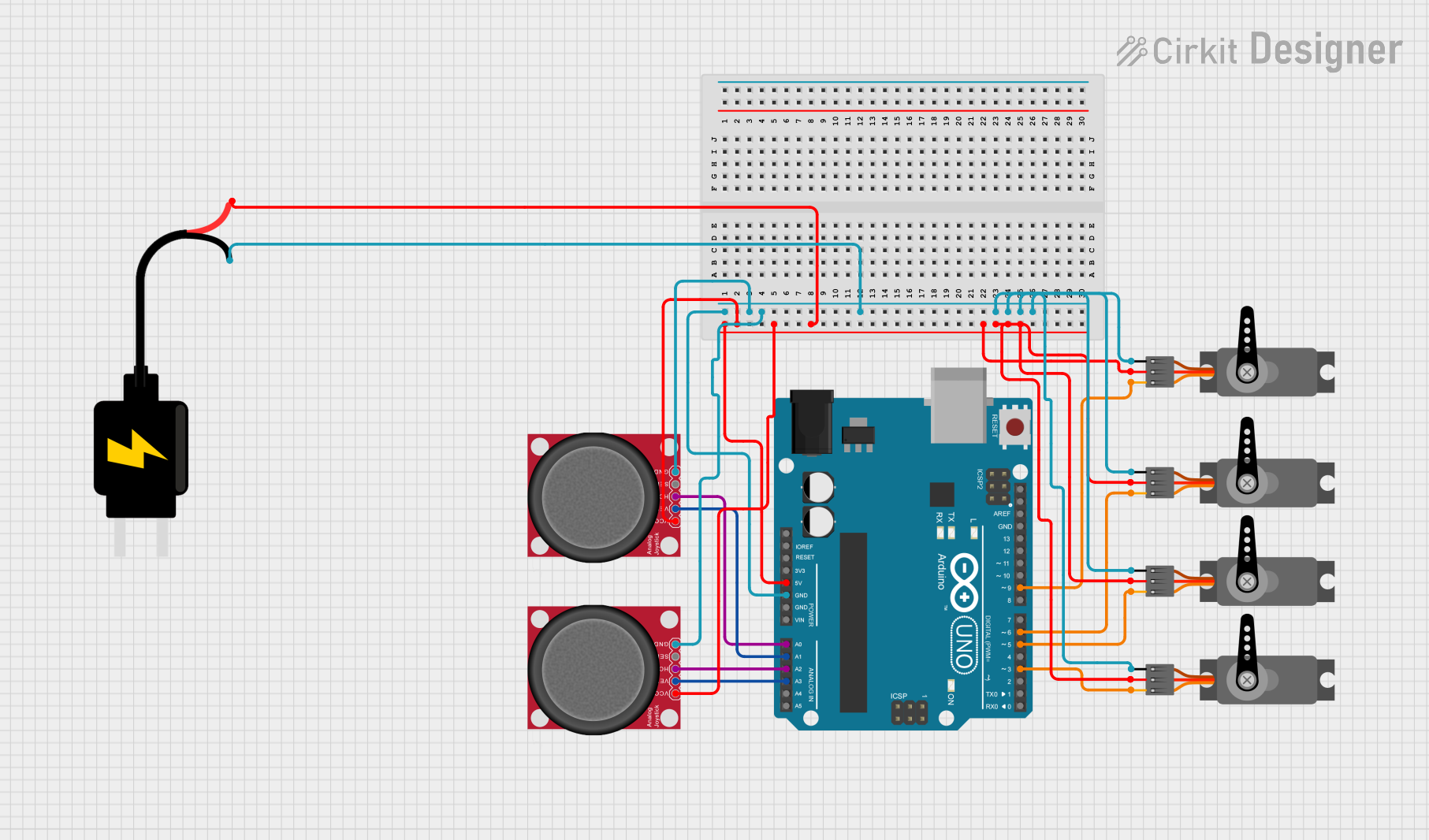 Image of FOODFEEDER CIRCUIT: A project utilizing Servo (Wokwi Compatible) in a practical application