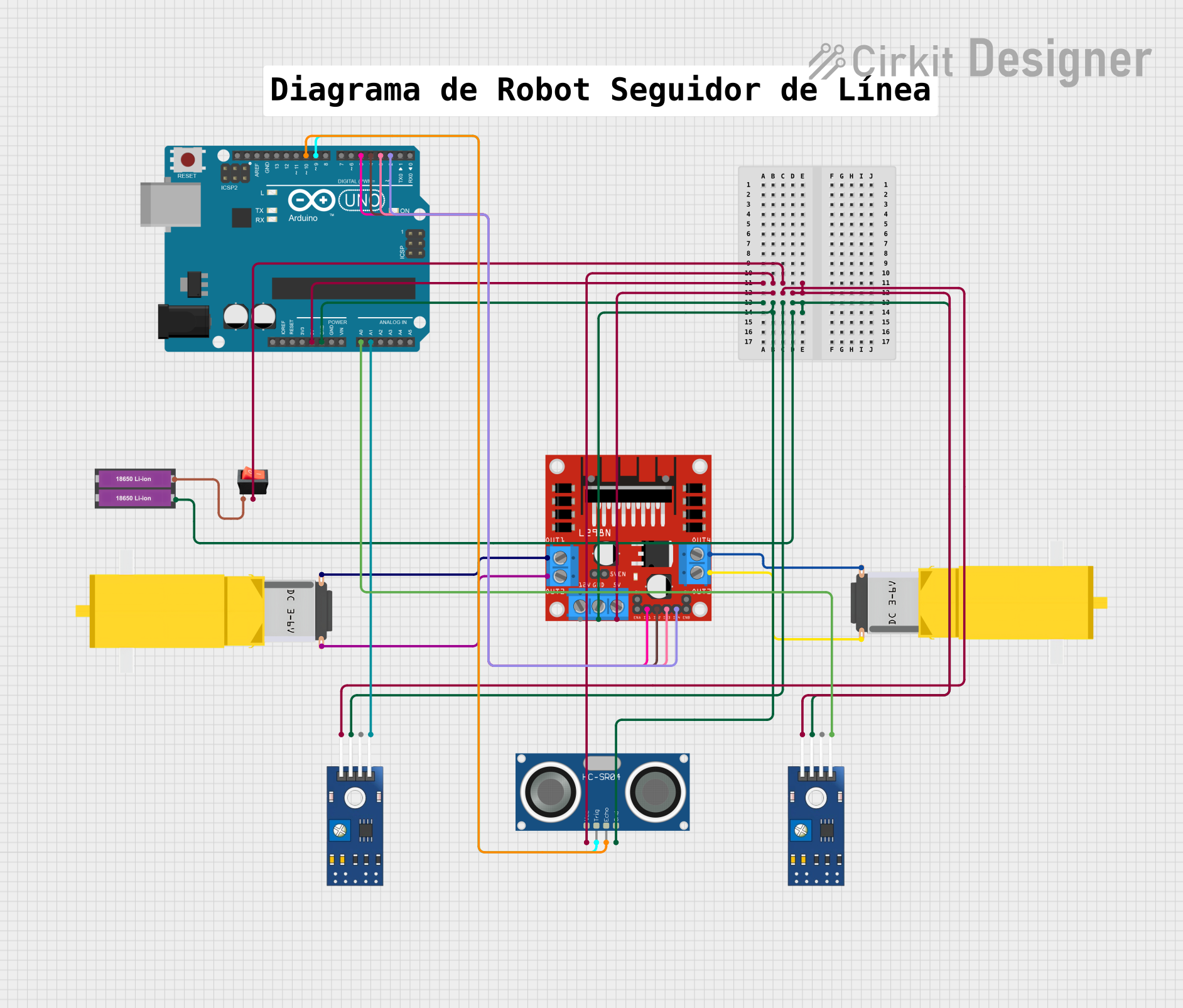 Image of Robot Seguidor de Línea: A project utilizing TCRT 5000 IR SENSOR in a practical application