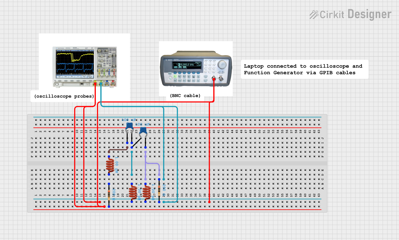 Image of lab 8: butterworth high pass circuit configuration: A project utilizing Mixed Signal Oscilloscope in a practical application