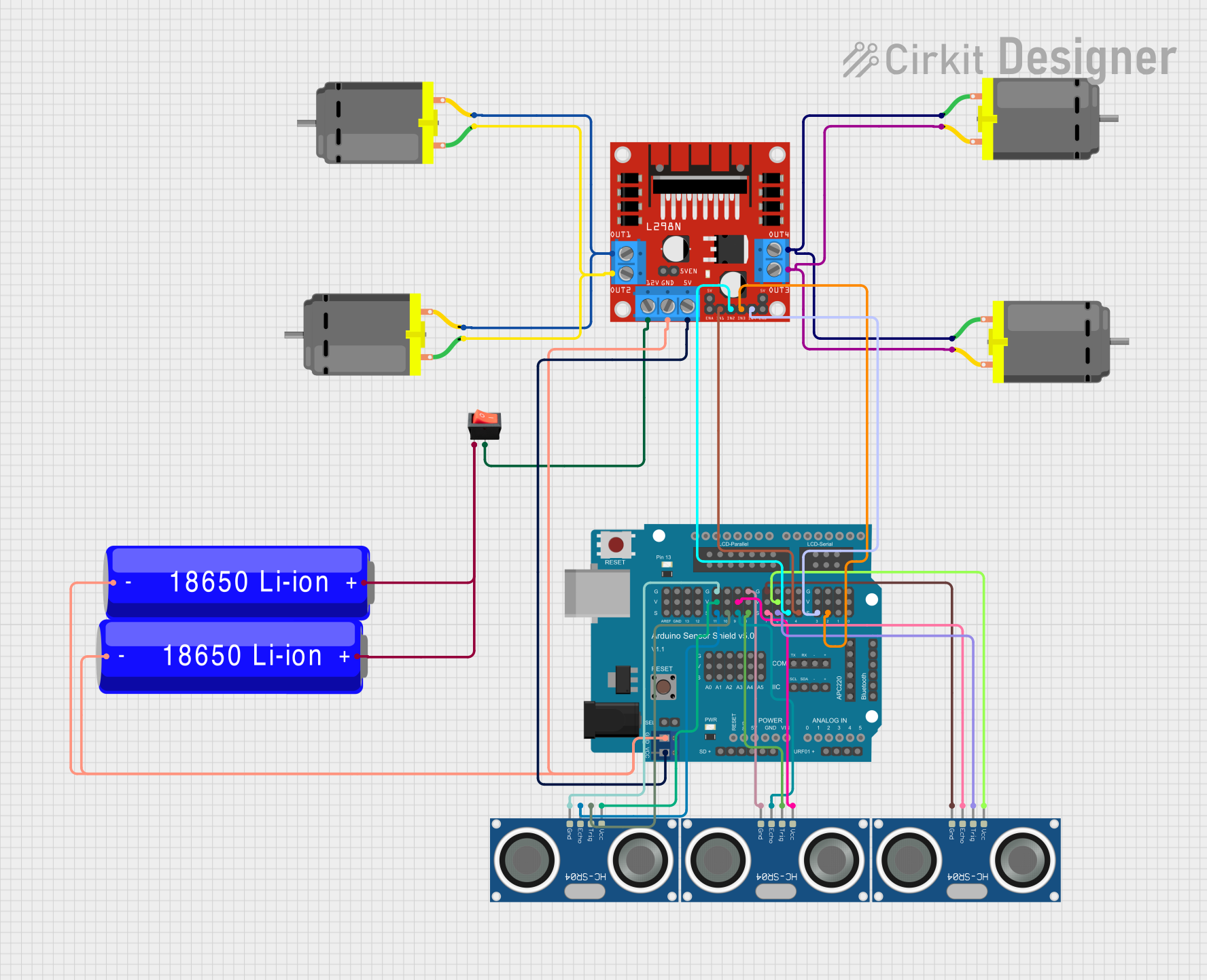 Image of body tracking robot: A project utilizing L298P drive shield in a practical application