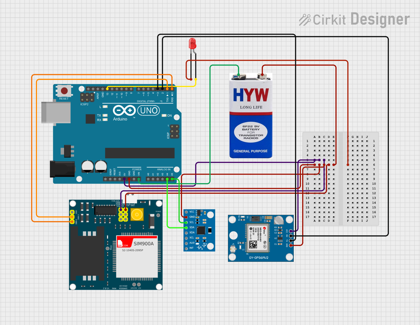 Image of CIRCUIT DESIGN: A project utilizing GPS whada neo 7 m in a practical application
