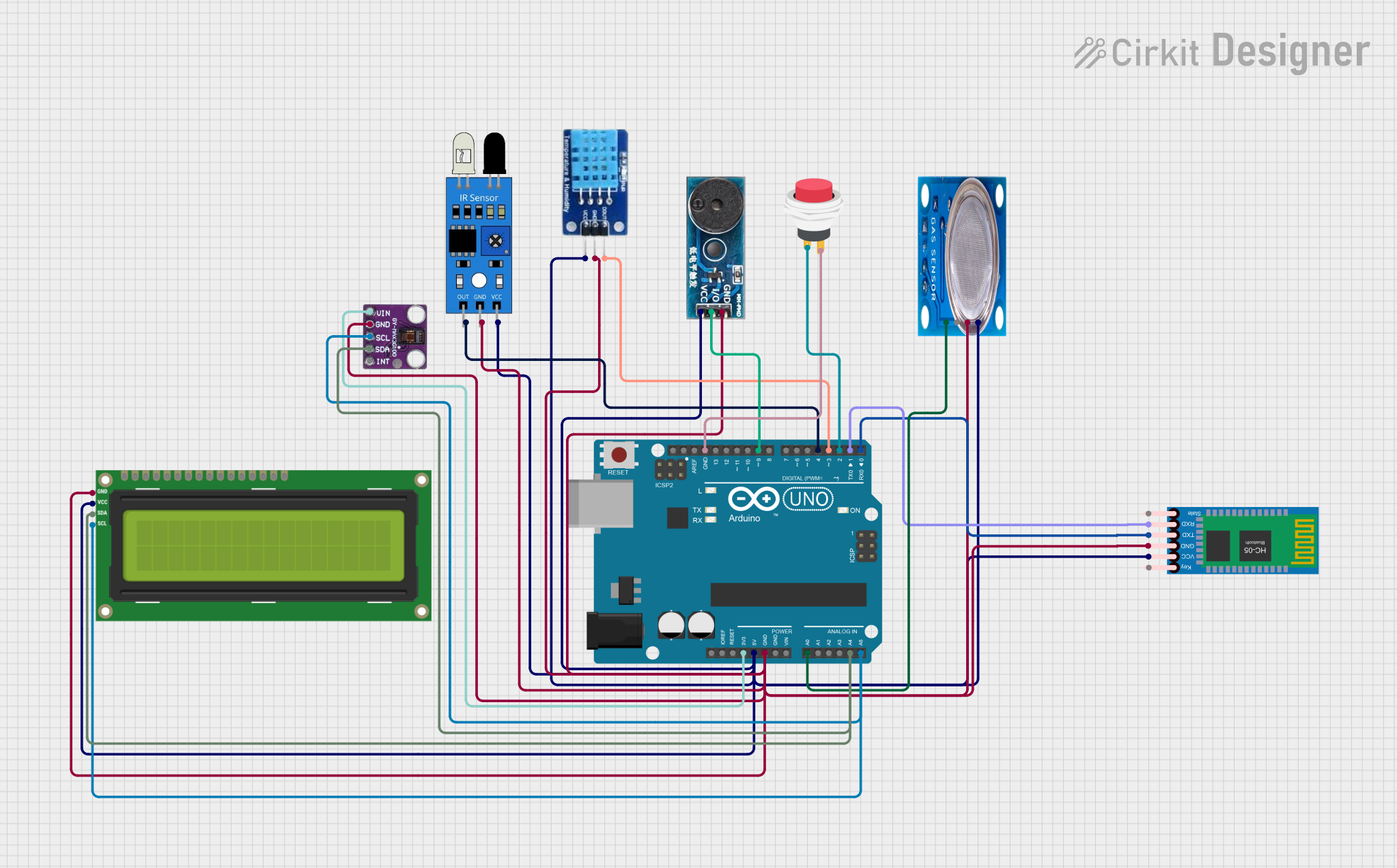 Image of Arduino UNO-Based Environmental Monitoring System with Bluetooth Connectivity