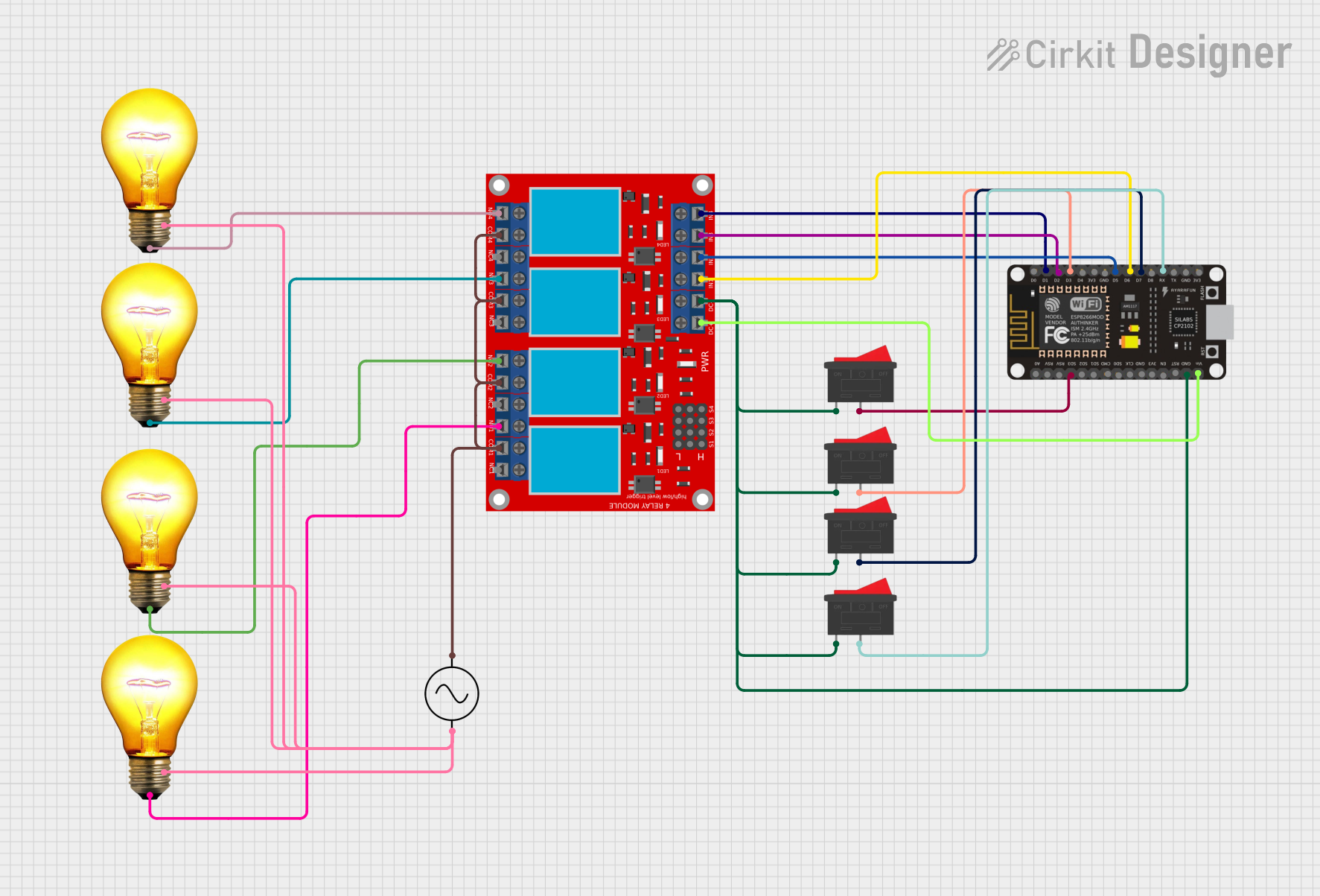 Image of MCU home automation: A project utilizing 4 Solid State Relay in a practical application