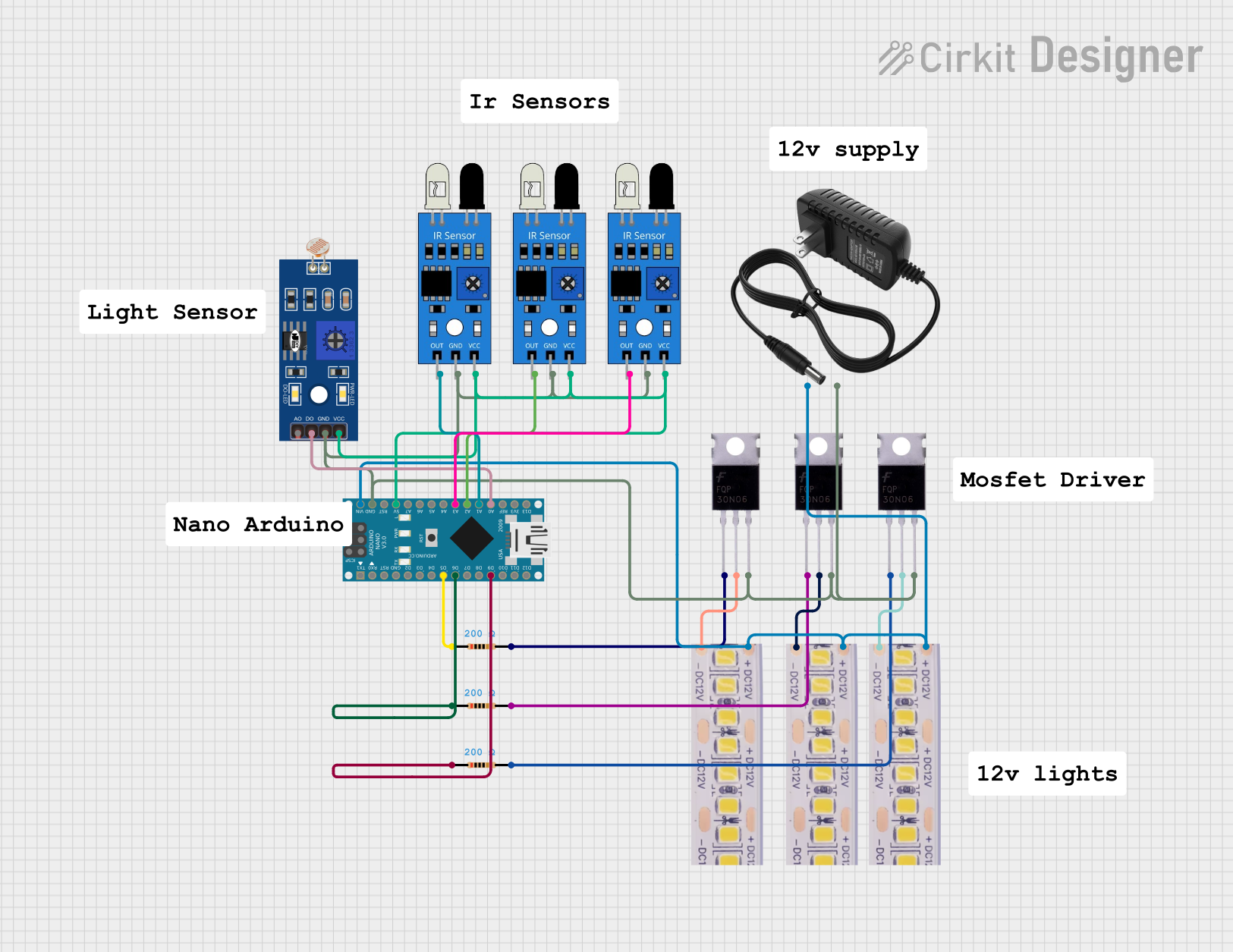 Image of Arduino Nano-Based Smart IR and LDR Controlled LED Lighting System