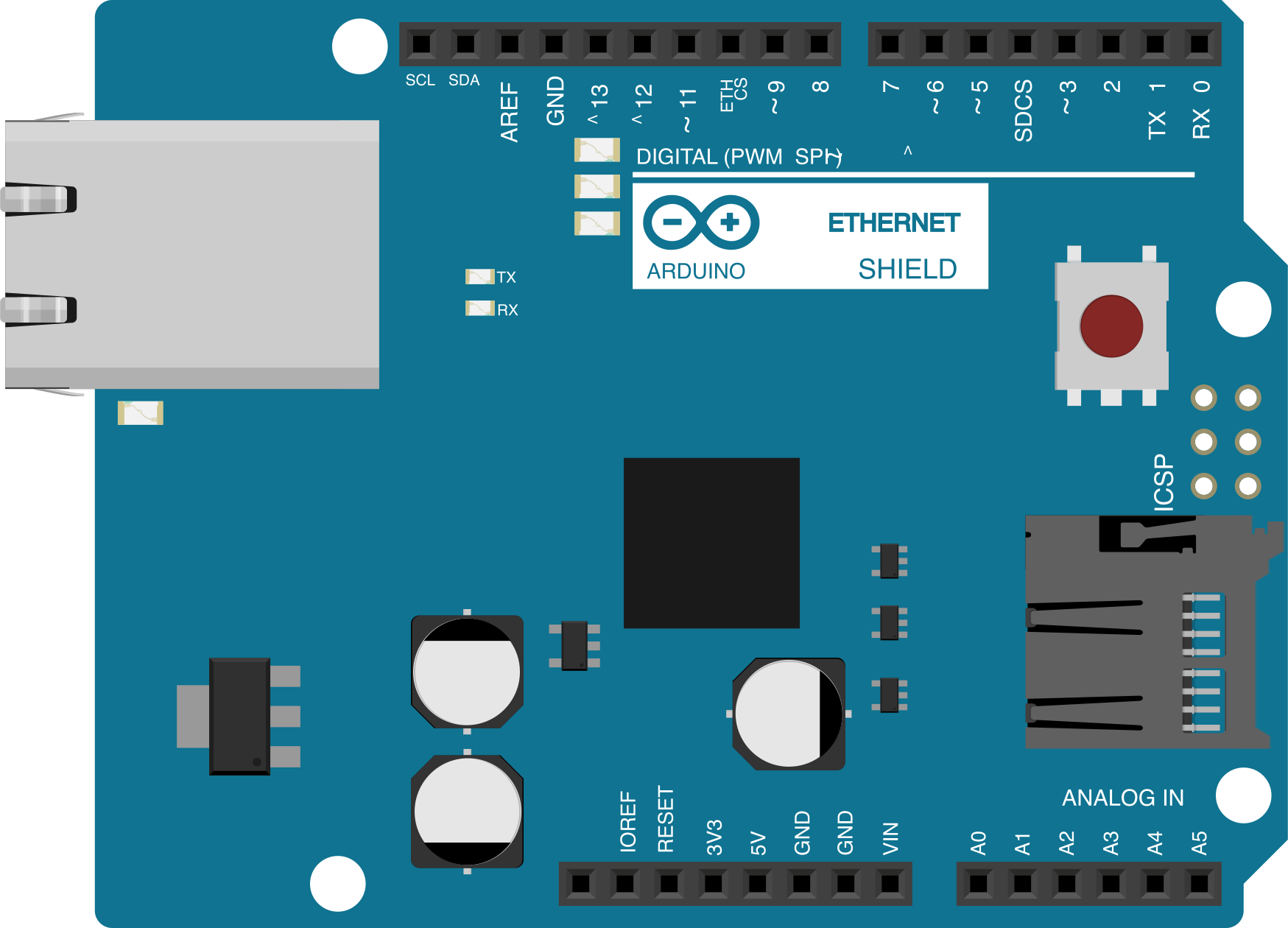 Image of Arduino Ethernet Shield (Rev3)