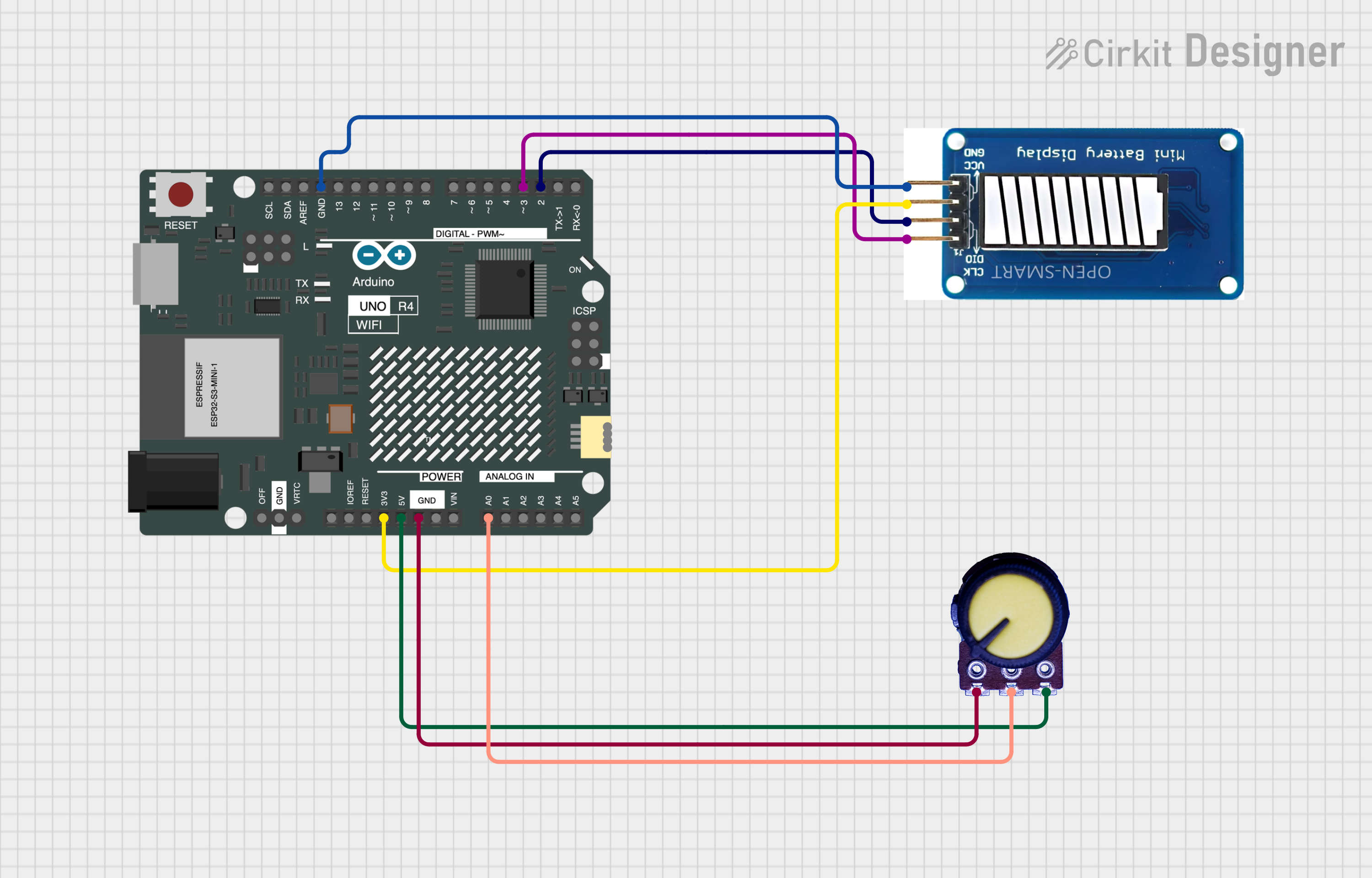 Image of インジケータボリューム変調LED: A project utilizing MKE-M04 Potentiometer Module in a practical application