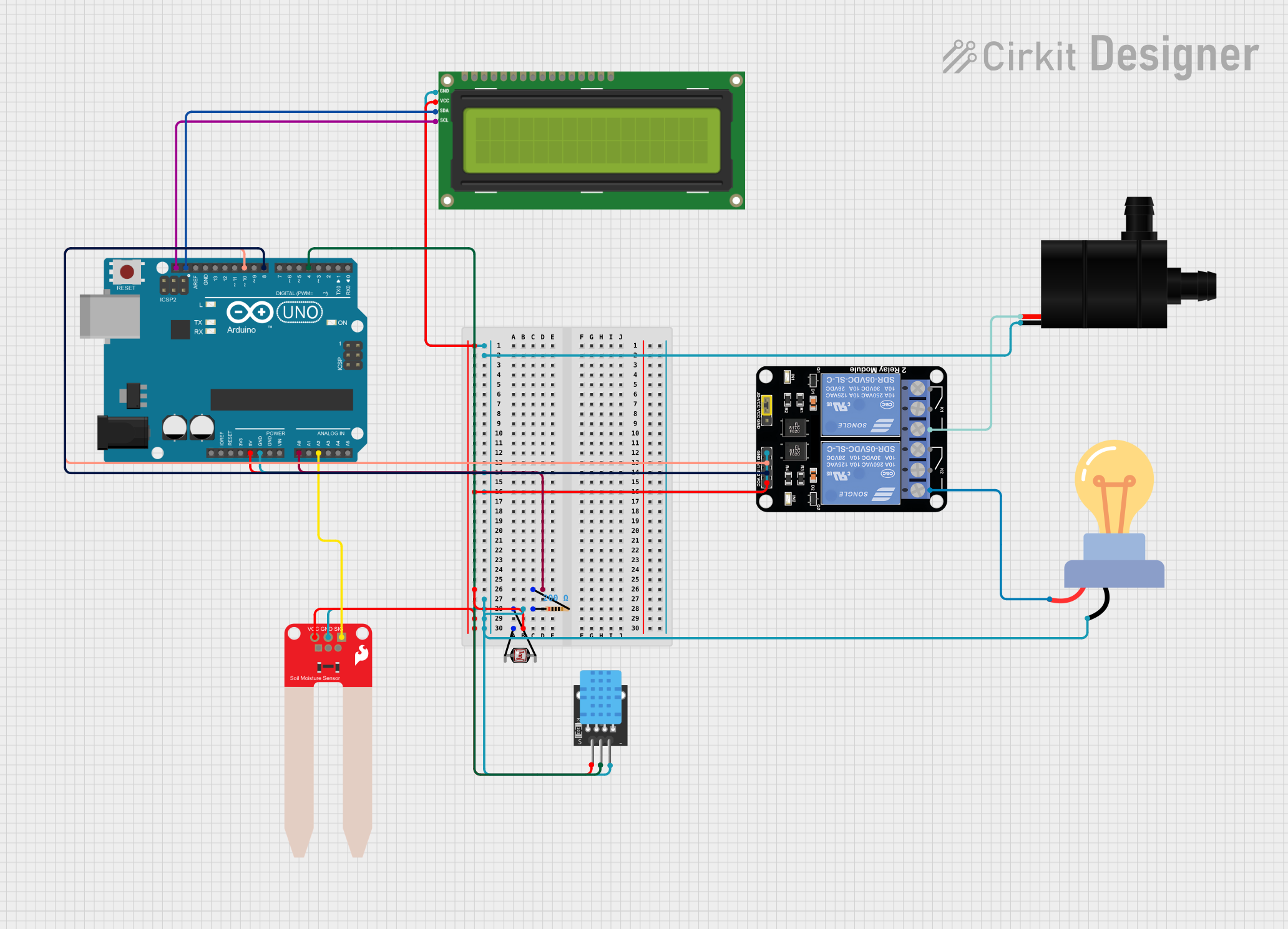 Image of Arduino UNO Based Automated Plant Watering and Light Management System