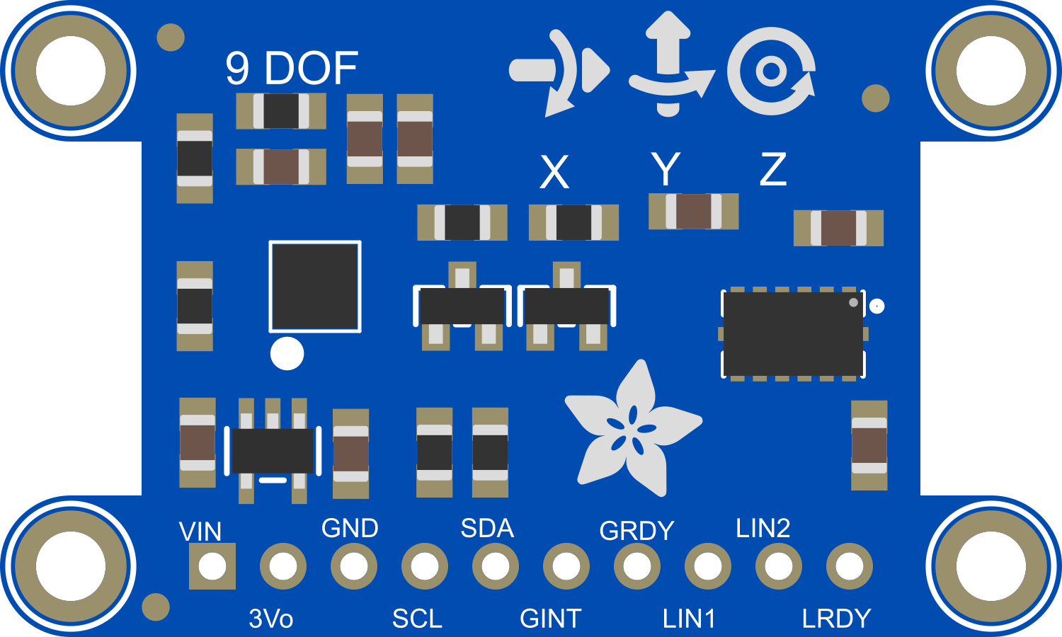 Image of Adafruit 9-DOF IMU L3GD20H + LSM303