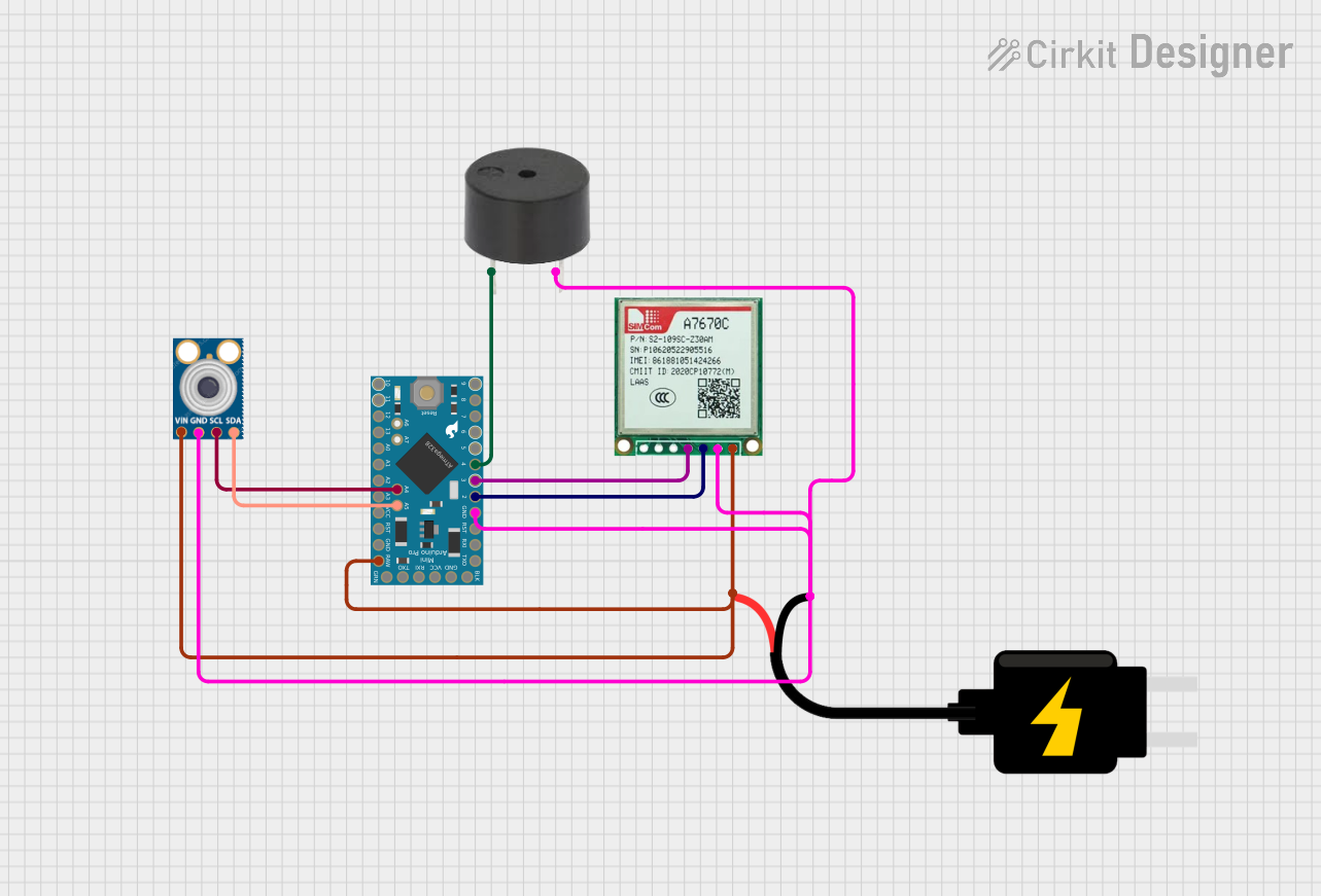 Image of file alert sms: A project utilizing ProtoSnap - Pro Mini - Buzzer in a practical application