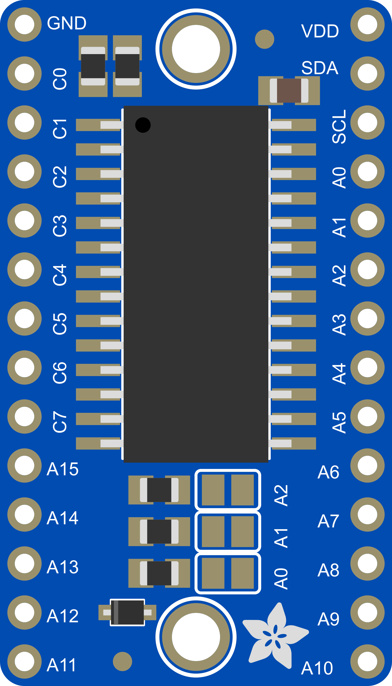 Image of Adafruit HT16K33 Breakout 16x8 LED Matrix Driver