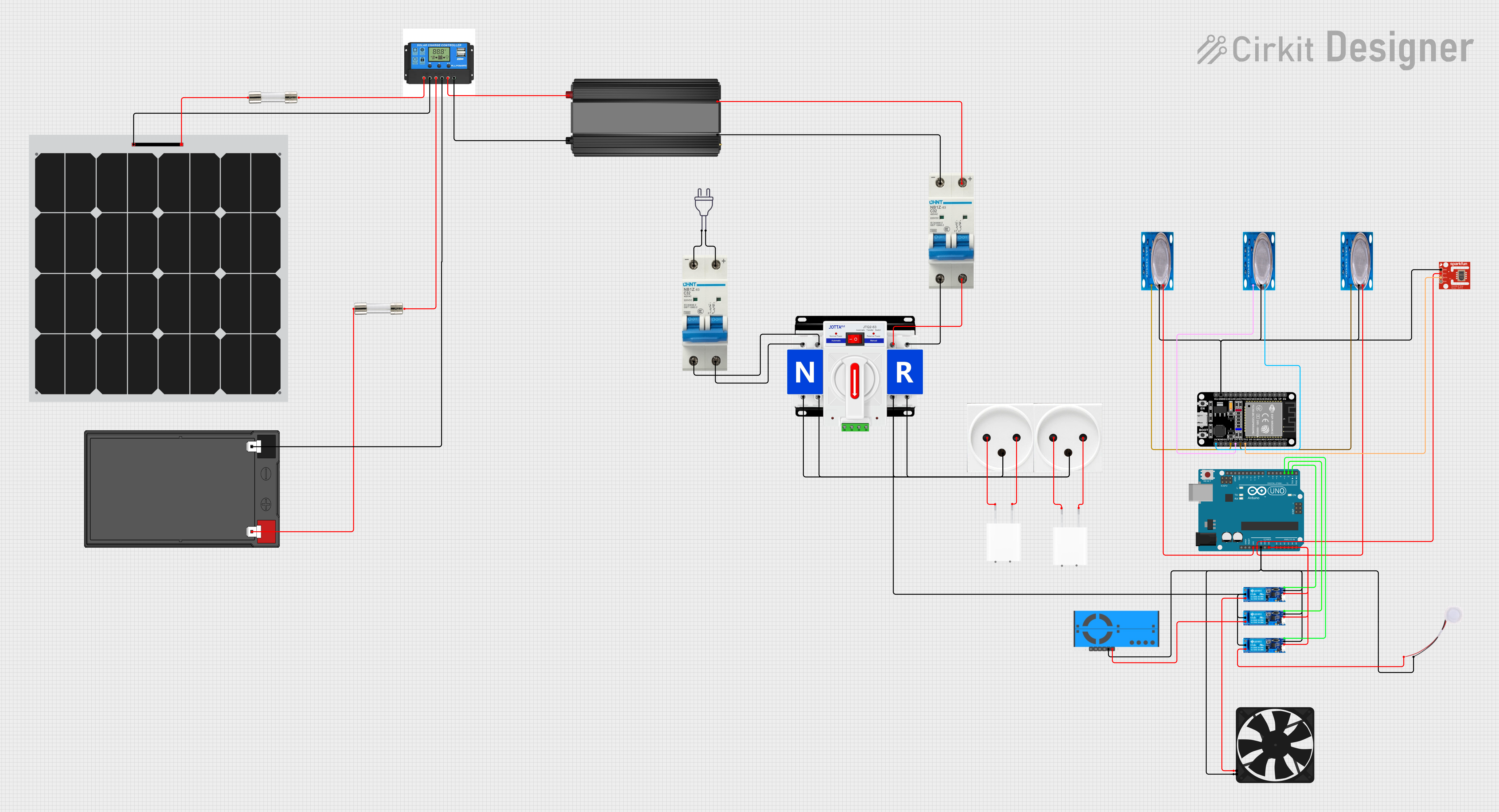 Image of Solar-Powered Environmental Monitoring and Control System with Automatic Transfer Switch and IoT Capability