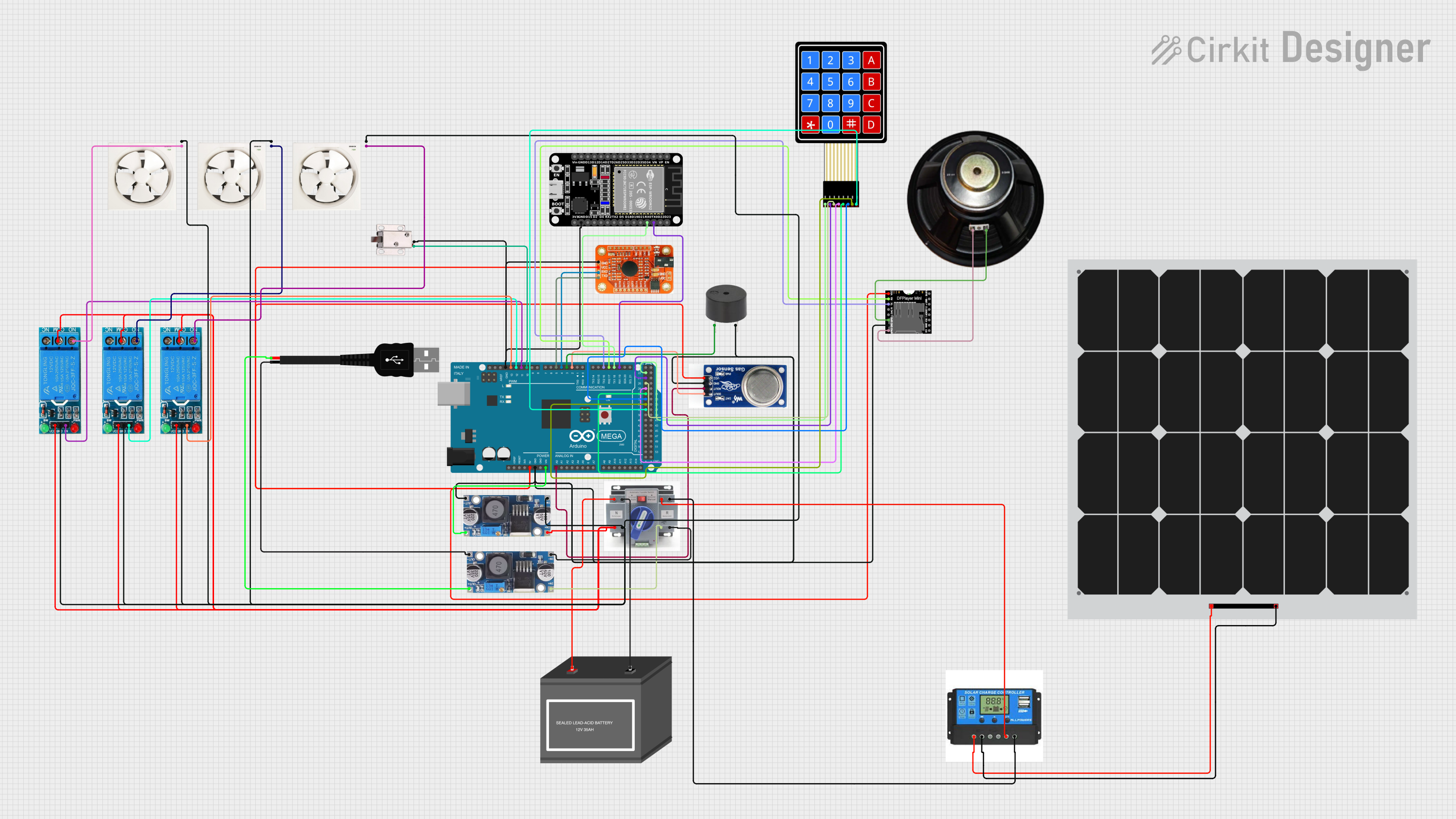 Image of schamtic dooor lock: A project utilizing MQ2 in a practical application