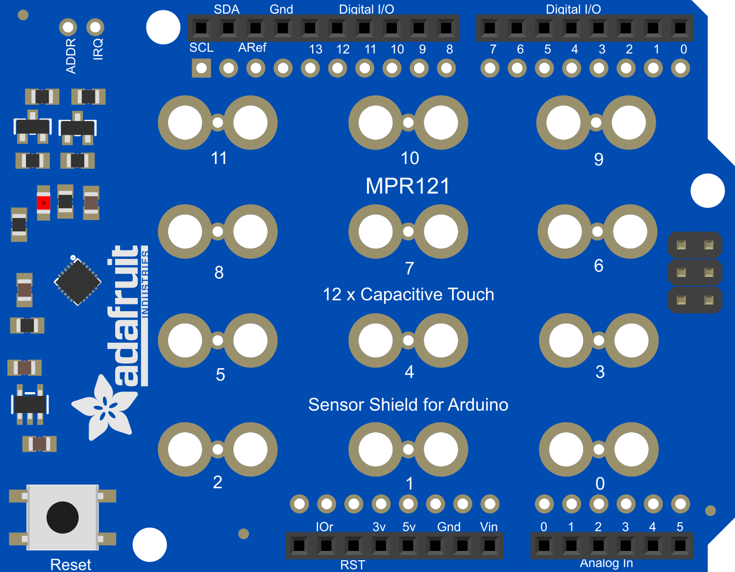 Image of Adafruit MPR121 Capacitive Touch Shield