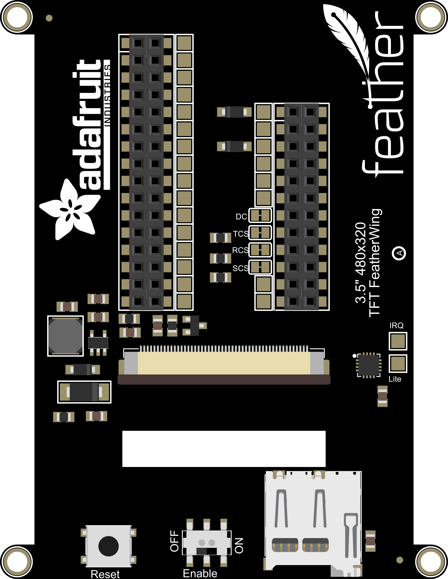 Image of Adafruit 3.5in 480x320 TFT FeatherWing