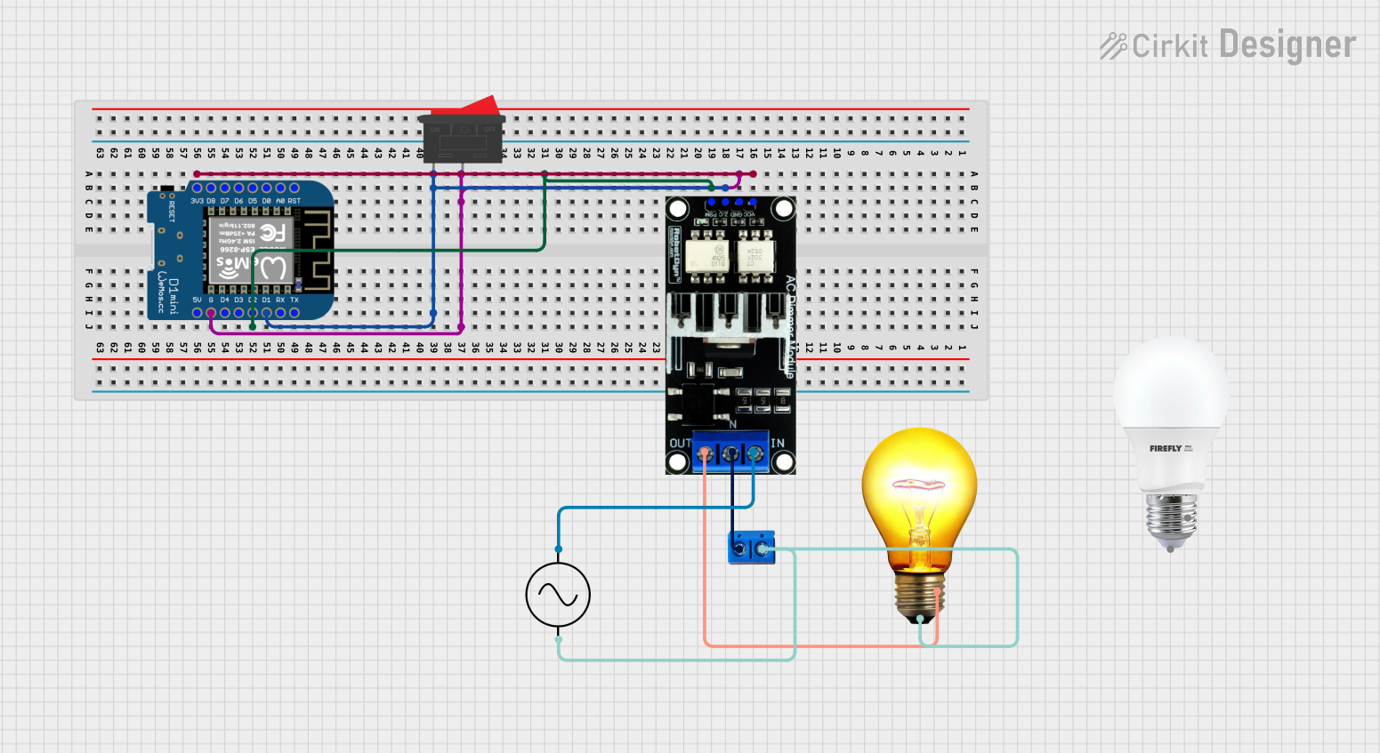 Image of lamp: A project utilizing AC Dimmer Lamp Module in a practical application