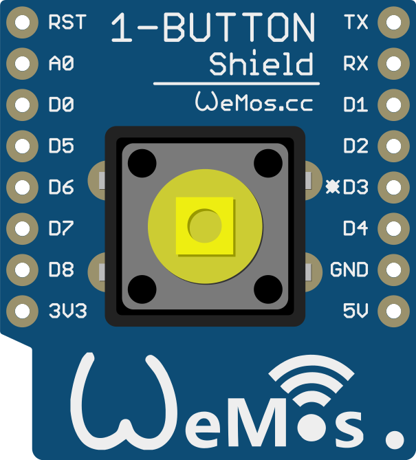Image of WeMos D1 Mini 1 Button Shield