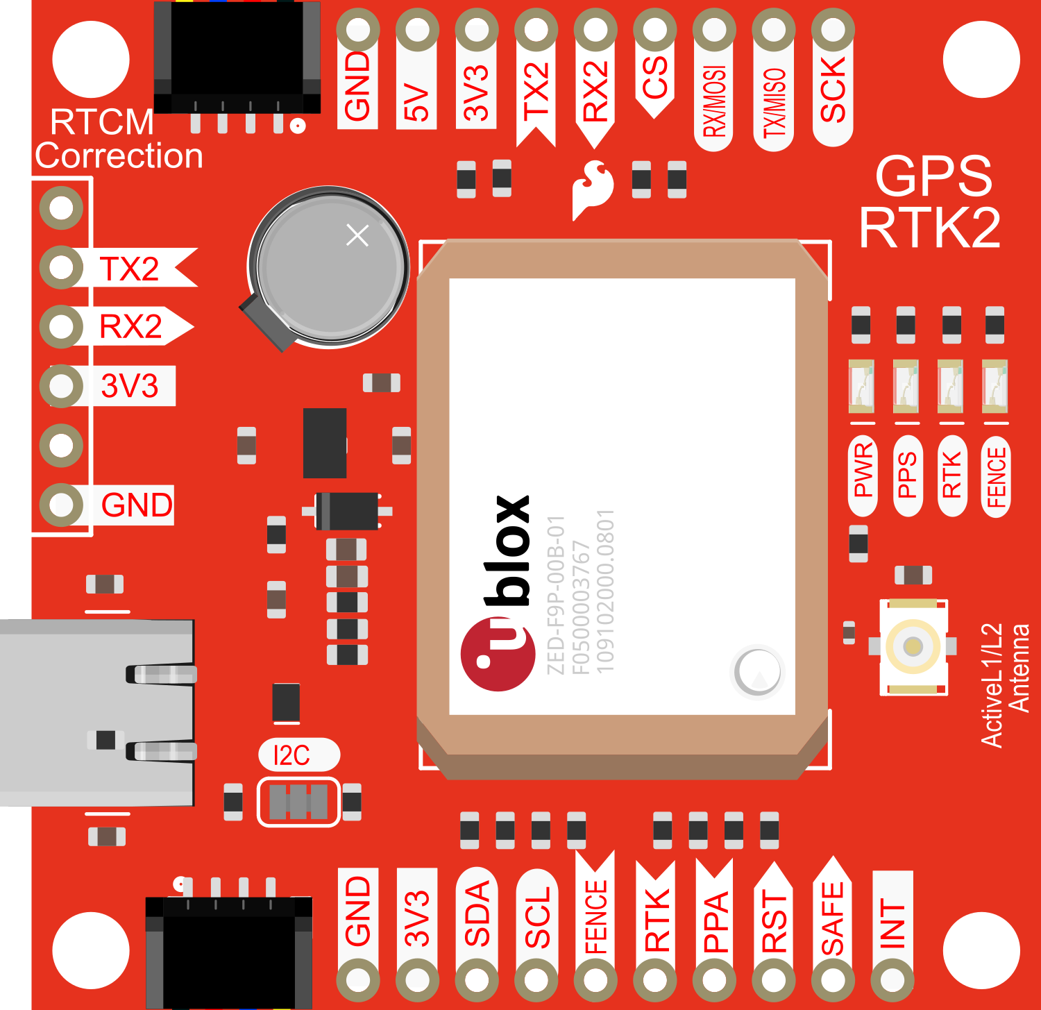 Image of SparkFun Qwiic GPS-RTK2 - ublox ZED-F9P