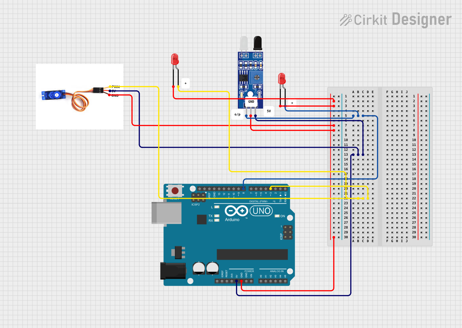 Image of IR sensor: A project utilizing FC-51 Obstacle Sensor in a practical application