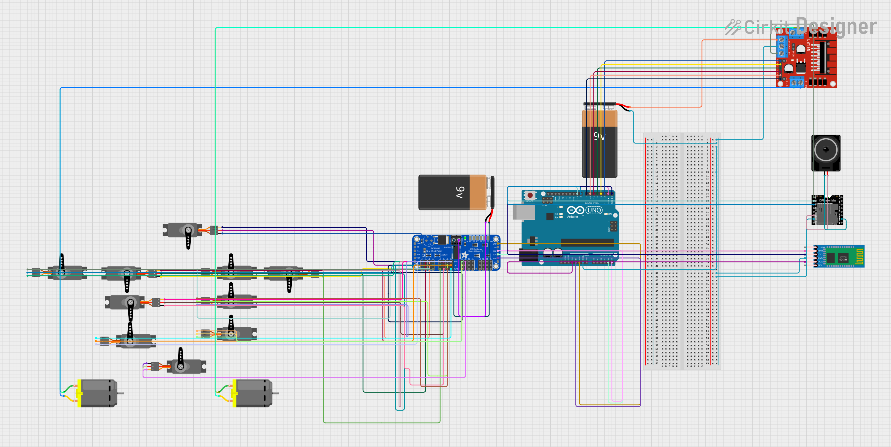Image of spiderbot: A project utilizing PCA9515A in a practical application