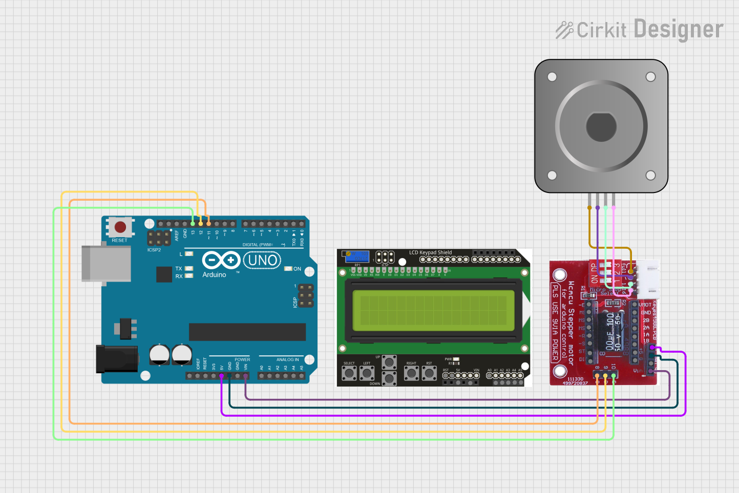 Image of Arduino UNO Controlled Bipolar Stepper Motor with Keypad Interface