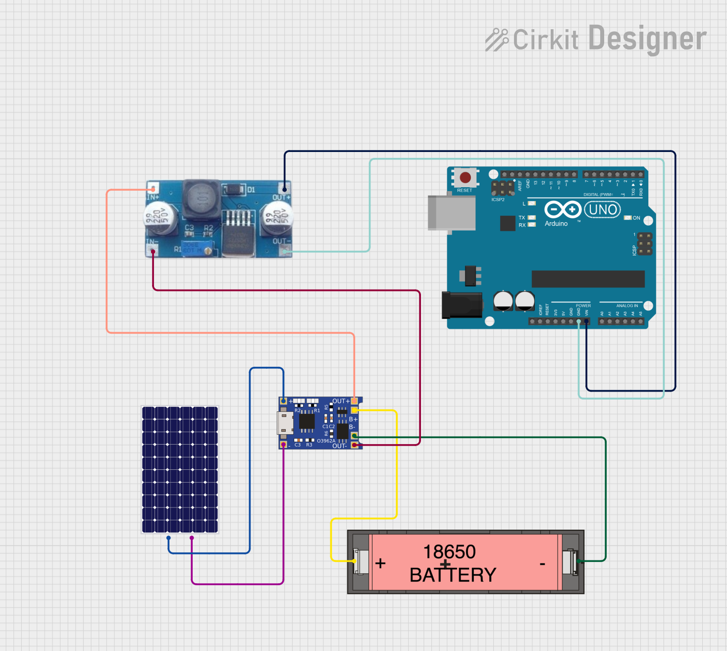 Image of solar_cell: A project utilizing Adafruit USB DC Solar LiPo Charger in a practical application