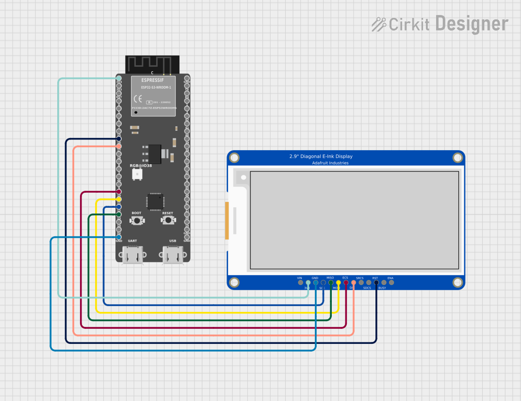 Image of Adafruit Tri-Color E-Ink Display: A project utilizing ESP32-S3 1.75inch AMOLED Round  in a practical application